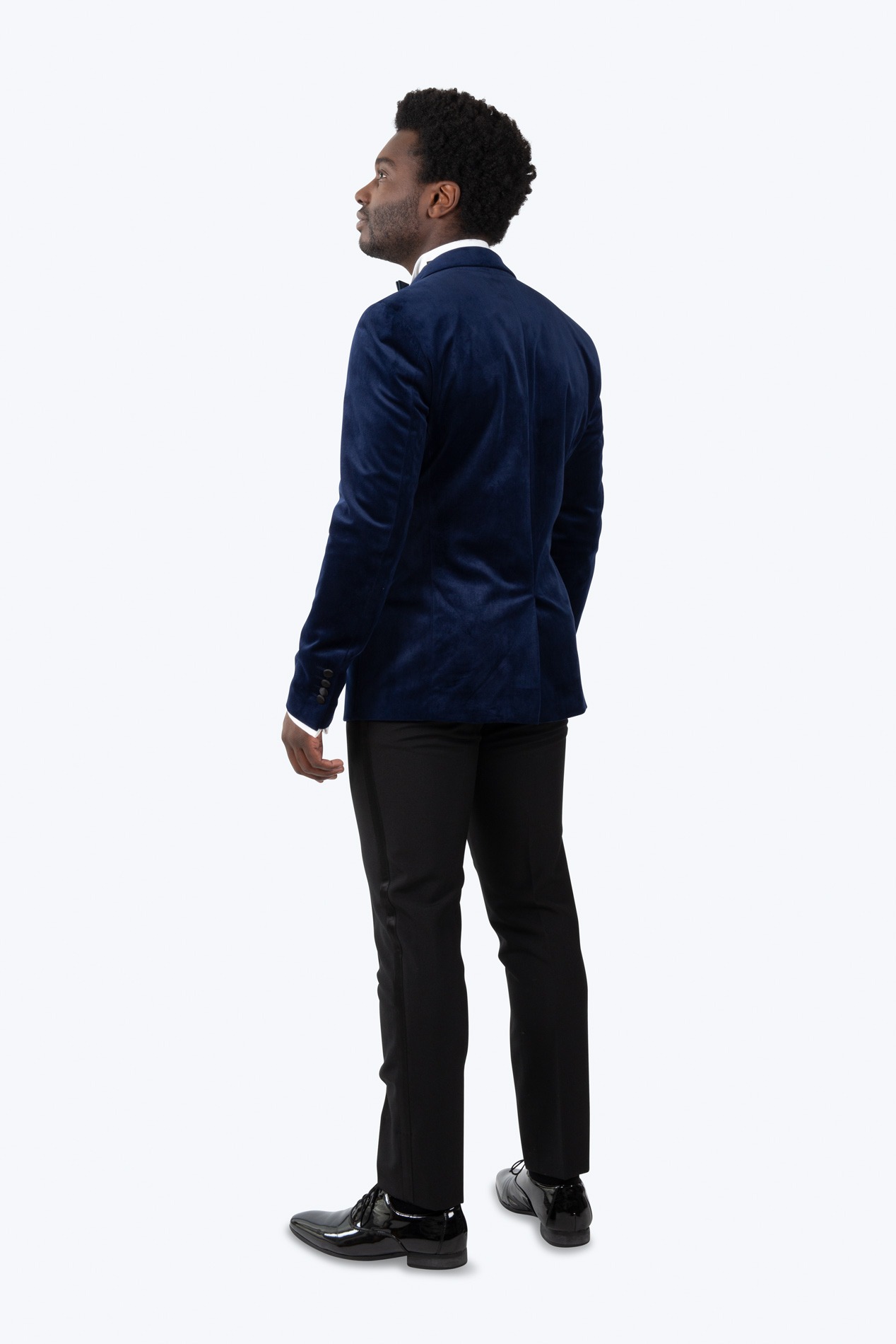 Blauw fluwelen smoking colbert slim fit